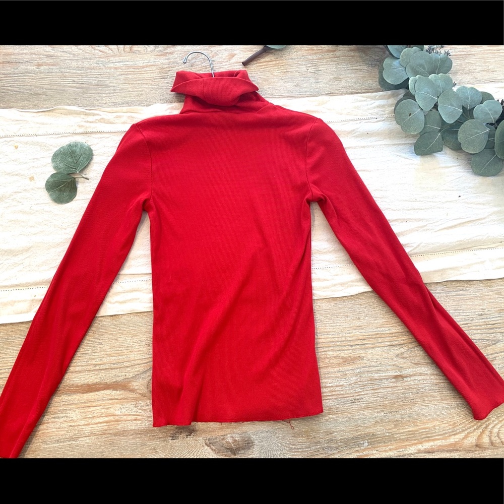 Red turtle neck long sleeve